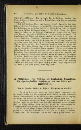 Aus der Provinz Sachsen, die höheren Mädchenschulen betreffend