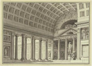 Römischer Tempel mit einer Apollostatue