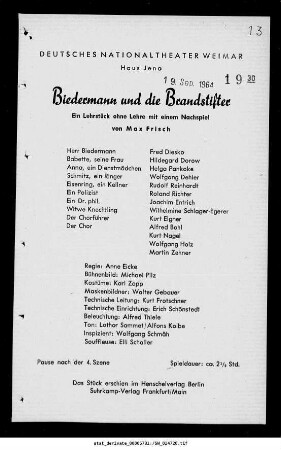 Biedermann und die Brandstifter