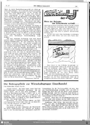 Die Beitragspflicht zur Wirtschaftsgruppe Einzelhandel
