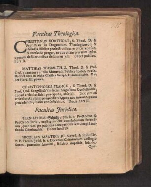 Facultas Theologica.