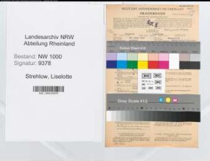 Entnazifizierung Liselotte Strehlow, geb. 26.03.1920 (Stenotyp.)