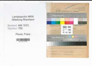 Entnazifizierung Franz Peuss , geb. 06.08.1898 (Kriminalsekretaer)