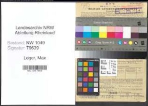 Entnazifizierung Max Leger , geb. 30.05.1898 (Postinspektor)