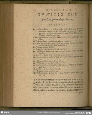 Quaestio XXIII. Fructus quomodo probentur