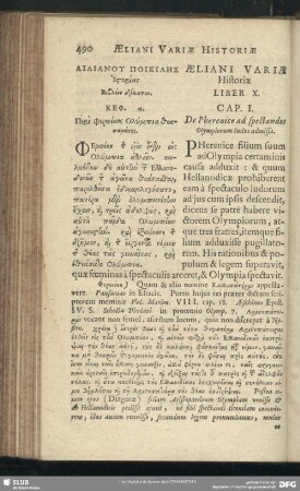 Ailianu Poikilēs his[t]orias Biblion dekaton