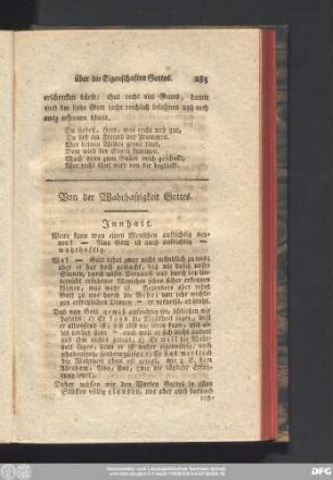Von der Wahrhaftigkeit Gottes.