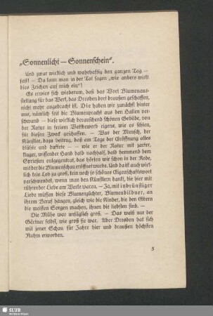 „Sonnenlicht–Sonnenschein“