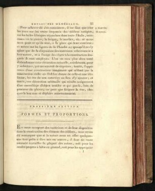 Troisième section: Formes et proportions.