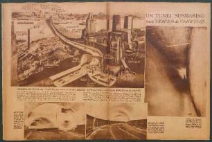 Un túnel submarino para tráfico de vehículos [Fotografías y dibujo]
