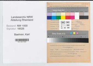 Entnazifizierung Karl Baehren, geb. 02.01.1898 (Baggerfuehrer)