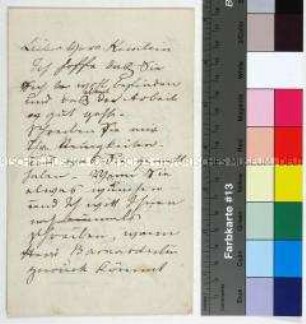 Brief des G. M. Eden an den Porträtmaler Wilhelm Kemlein über zu knüpfende Kontakte