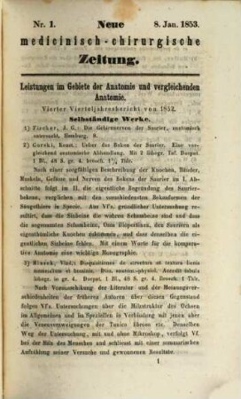 Neue medicinisch-chirurgische Zeitung. 1853, 1853