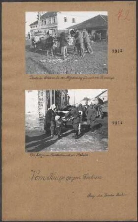 Deutsche Soldaten bei der Hilfeleistung für serbische Flüchtlinge