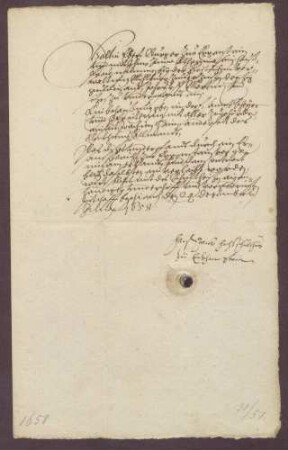 Gültverschreibung des Valentin Ebert und seiner Frau Anna Katharina, beide zu Eggenstein, über 30 Gulden Hauptgut, für das sie jährlich einen Zins an die geistliche Verwaltung zu Mühlburg zahlen.