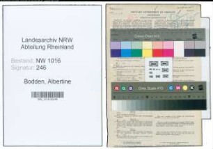 Entnazifizierung Albertine Bodden , geb. 12.04.1900 ()