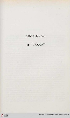 Libro quinto. Il Vasari