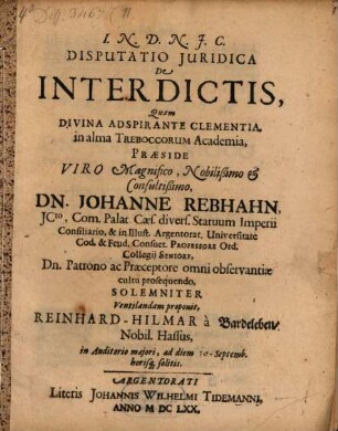 Diss. iur. de interdictis