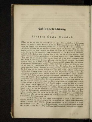 Schlußbetrachtung zum fünften Buche Moscheh.