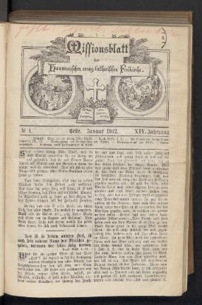 N°. 1. Januar 1912. XIV. Jahrgang