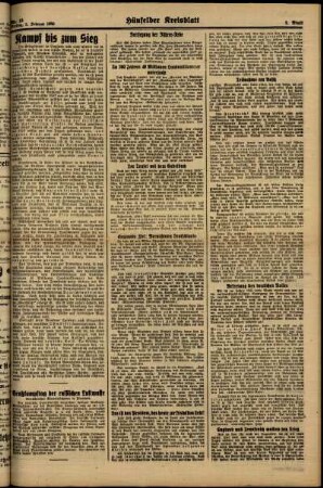 Zweite Ausgabe vom Freitag, den 02. Februar 1940.