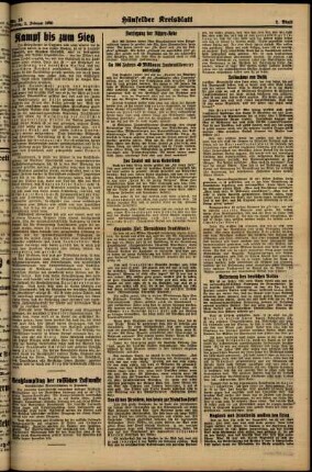 Zweite Ausgabe vom Freitag, den 02. Februar 1940.