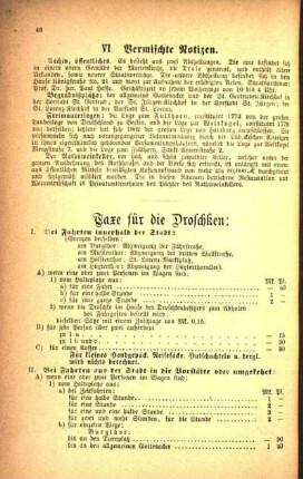 Taxe für die Droschken: