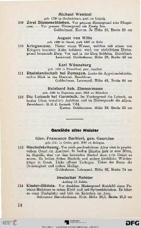 Gemälde alter Meister (Nr. 113-129)