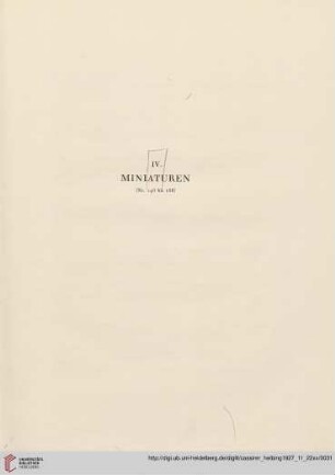 IV. Miniaturen (Nr. 146-168)