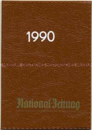 Taschenkalender der "National-Zeitung" (DDR) für das Jahr 1990