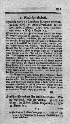 : Opuscula varia de latinitate iureconsultorum veterum.