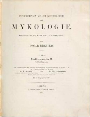 Botanische Untersuchungen über Schimmelpilze, 7