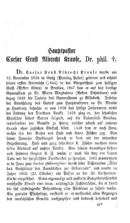 Hauptpastor Caesar Ernst Albrecht Ranke, Dr. phil.