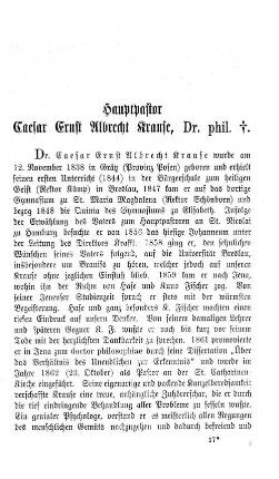 Hauptpastor Caesar Ernst Albrecht Ranke, Dr. phil.