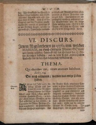 VI. Discurs. - X. Discurs.
