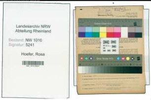 Entnazifizierung Rosa Hoefer , geb. 14.06.1901 (Geschaeftsinhaberin)