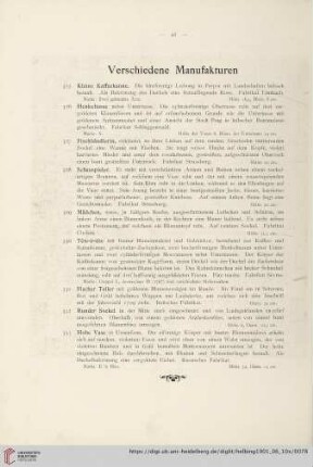 Verschiedene Manufakturen (Nr. 325-333)