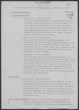 Birkmannsweiler mit Höfen-Baach: Inspektionsbericht 1957