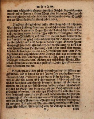 Memoriale An den Hochlöblichen Reichs-Convent zu Regenspurg : Sambt beygefügten Vorläuffigen Anmerckungen