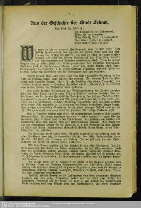 Aus der Geschichte der Stadt Sebnitz