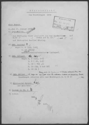 Heuchlingen: Pfarrbericht 1950