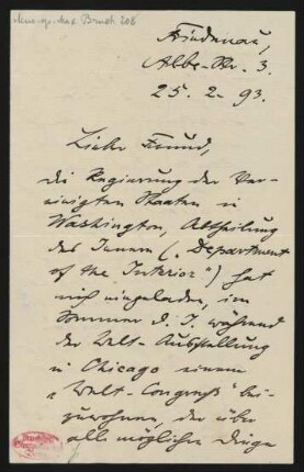 Brief an Philipp Spitta : 25.02.1893