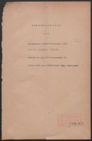 1924/25: Jahresbericht der Städtischen Menzel-Realschule (13) für das Schuljahr ... - 1924/25