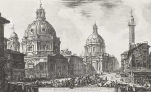 Ansicht der Kirchen S. Madonna di Lorete und SS. Nome di Maria am Largo del Foro Traiano in Rom