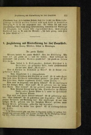 Zergliederung und Worterklärung der fünf Hauptstücke
