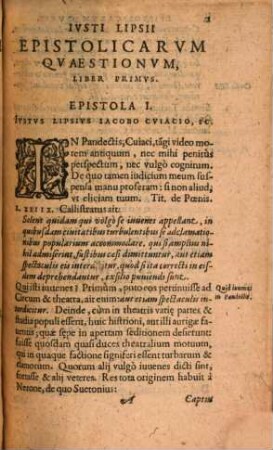 Justi Lipsii Epistolicarum quaestionum libri V : in qui[bu]s ad varios scriptores, pleraeque ad Tit. Livium notae