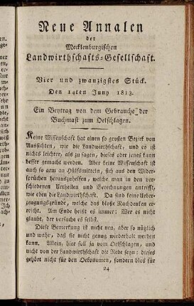 Vier und zwanzigstes Stück. Den 14ten Juny 1813.
