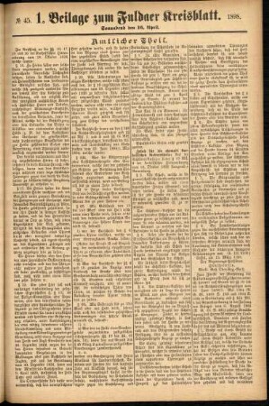Zweite Ausgabe vom Samstag, den 16. April 1898.