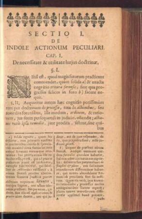 Sectio I. De Indole Actionum Peculiari