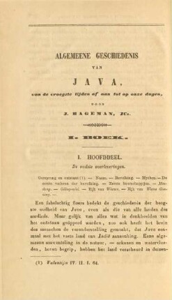 Algemeen geschiedenis van Java, van de vroegste tijden af aan tot op onze dagen, door J. Hageman, Jcz.